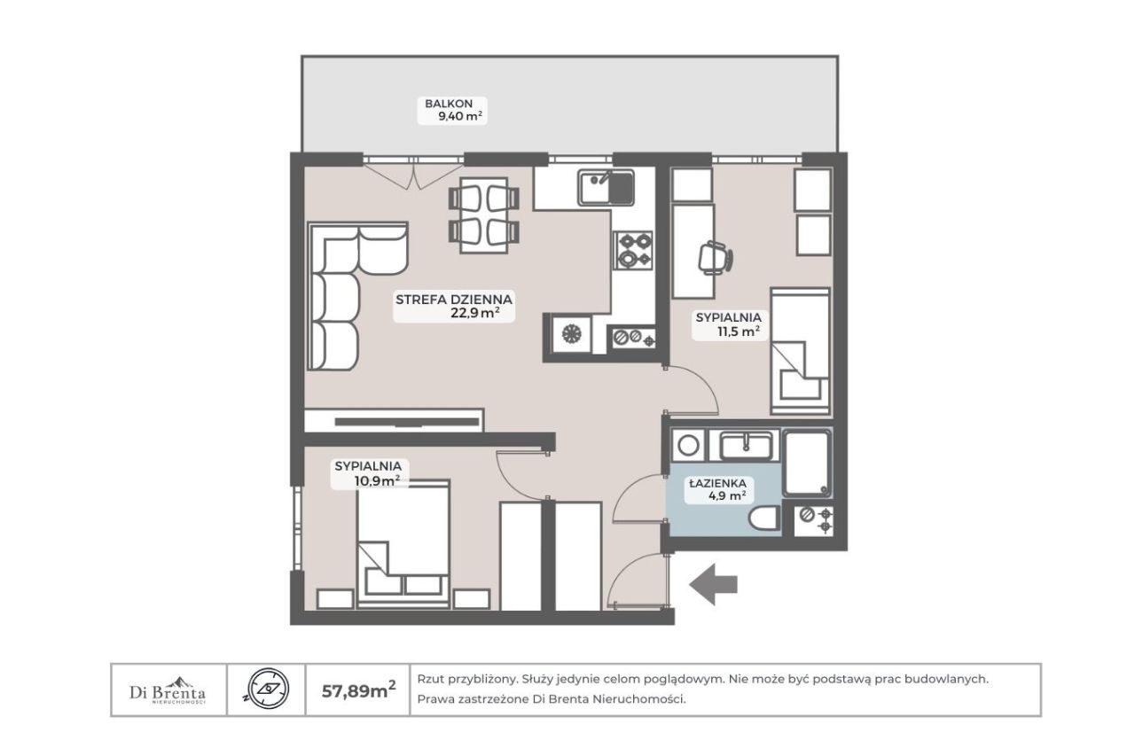 Mieszkanie 3-pokojowe Białystok Leśna Dolina, al. Jana Pawła II. Zdjęcie 17