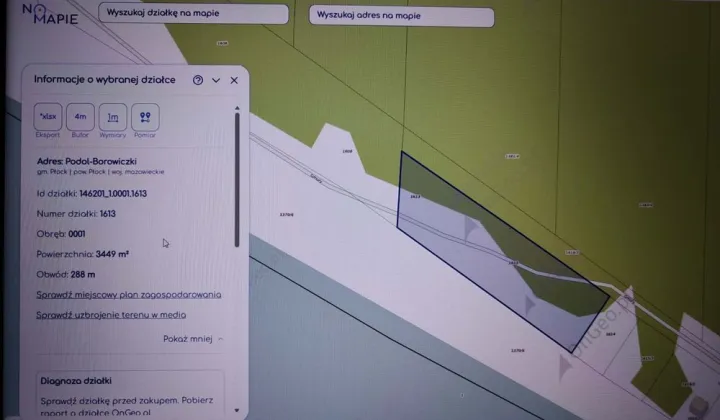 Działka rekreacyjna Płock Borowiczki-Cukrownia, ul. Gmury