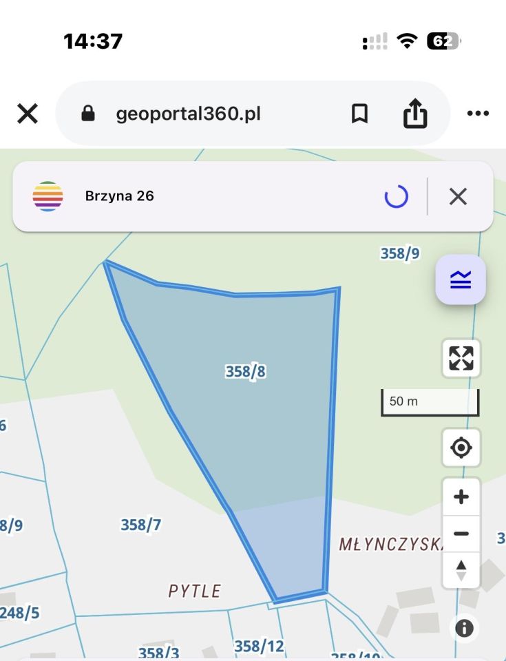 Działka rolno-budowlana Brzyna. Zdjęcie 2