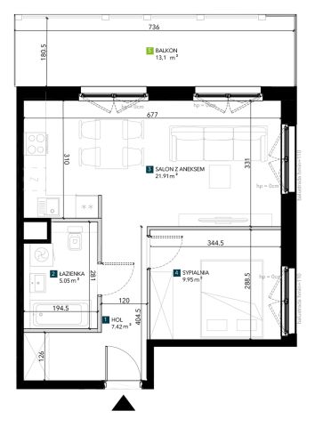 Mieszkanie 2-pokojowe Wrocław Krzyki, ul. Świeradowska. Zdjęcie 5