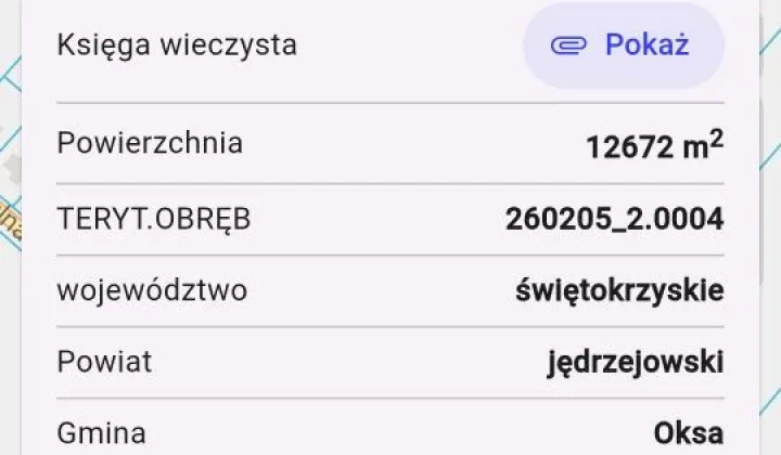 Działka budowlana Oksa, ul. Kościelna