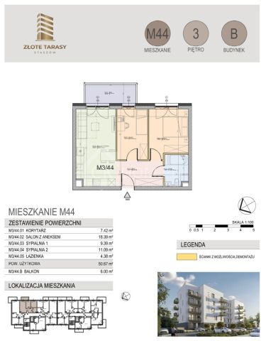 Mieszkanie 3-pokojowe Staszów, ul. gen. Mariana Langiewicza. Zdjęcie 4