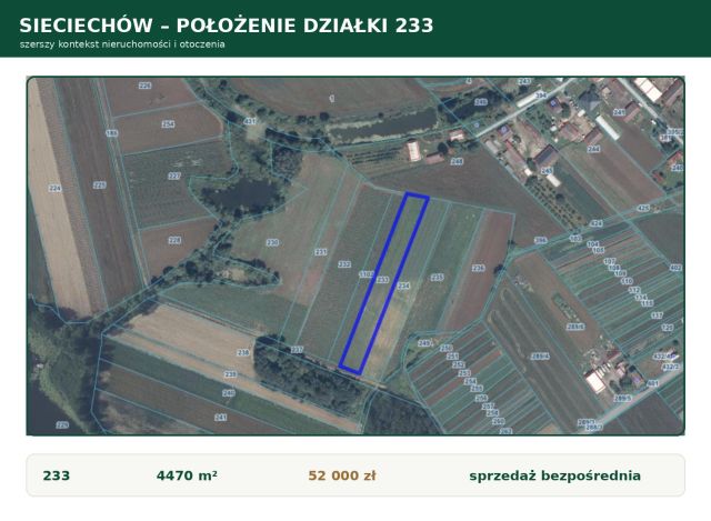 Działka rolno-budowlana Sieciechów, ul. Paryż. Zdjęcie 1