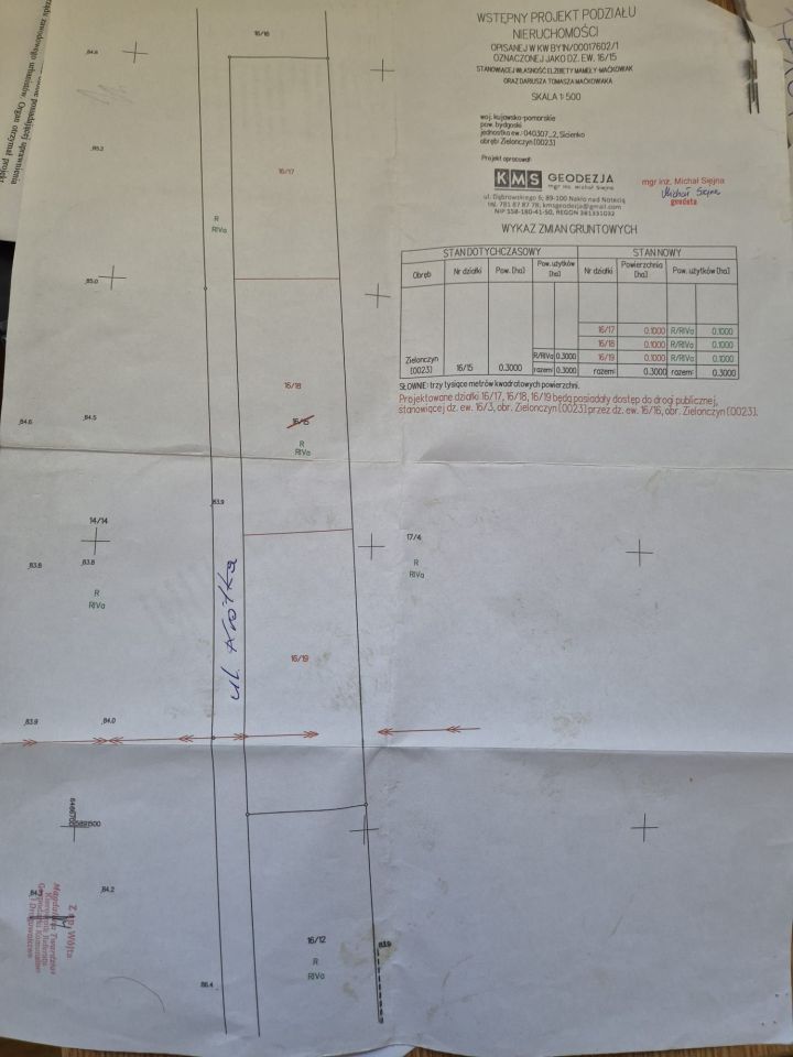 Działka budowlana Zielonczyn, ul. Krótka