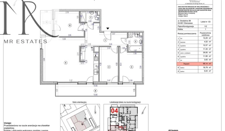 Mieszkanie 4-pokojowe Warszawa Wilanów, ul. Dostatnia