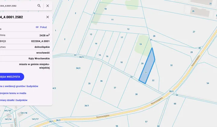 Działka inwestycyjna Kąty Wrocławskie
