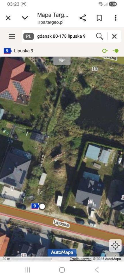 Działka budowlana Gdańsk Kiełpino Górne, ul. Lipuska