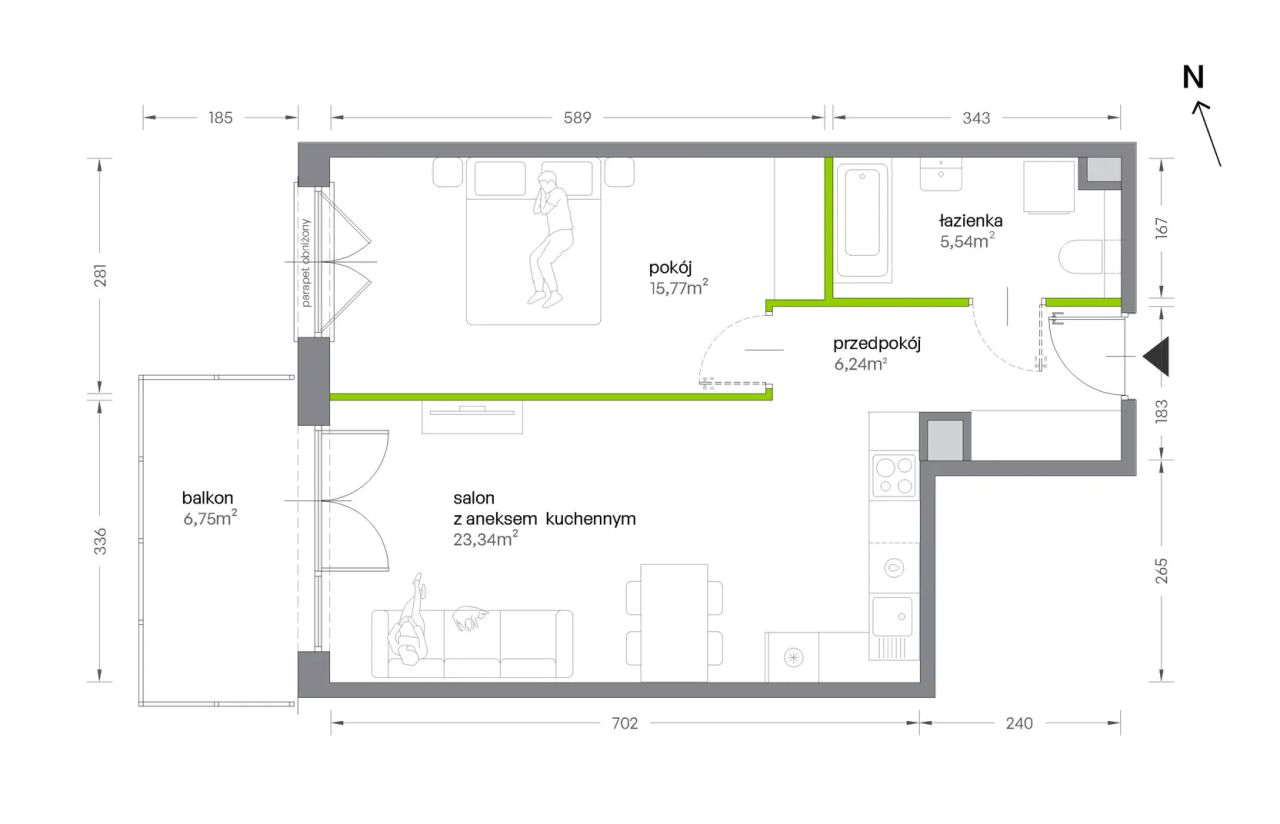 Mieszkanie 2-pokojowe Kraków Krowodrza, ul. Żabiniec. Zdjęcie 7