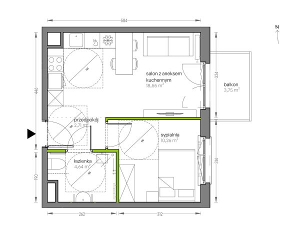 Mieszkanie 2-pokojowe Kraków Płaszów, ul. Myśliwska. Zdjęcie 25