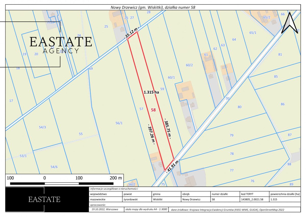 Działka rolna Nowy Drzewicz. Zdjęcie 3