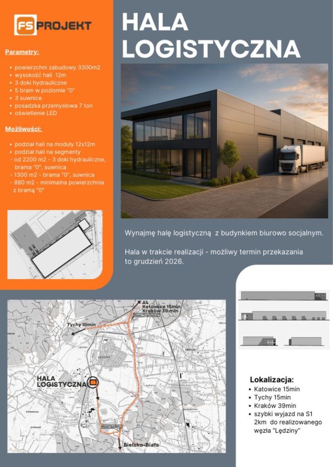 Hala/magazyn Lędziny, ul. Oficerska. Zdjęcie 4