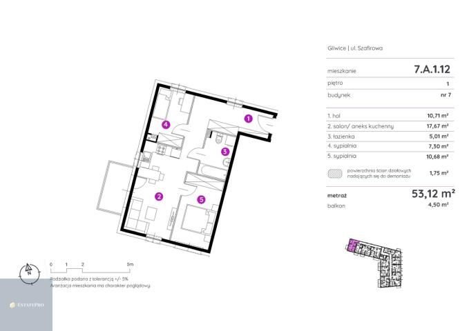 Mieszkanie 3-pokojowe Gliwice, ul. Szafirowa. Zdjęcie 15
