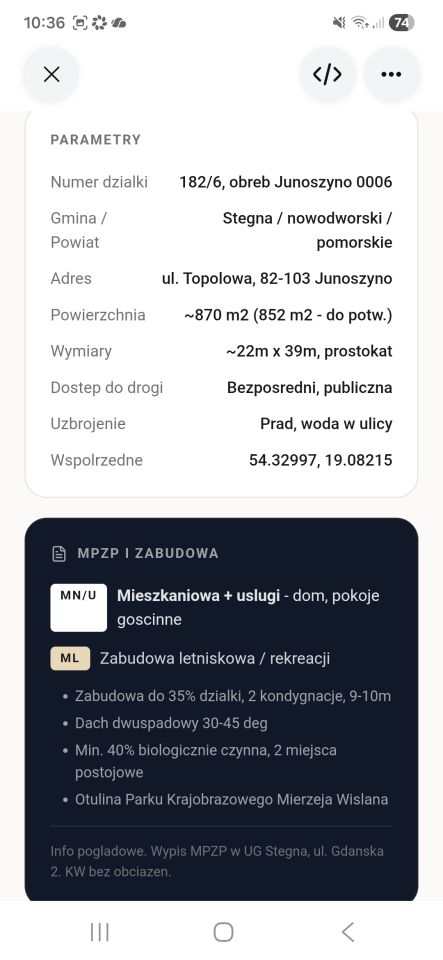 Działka budowlana Junoszyno, ul. Topolowa. Zdjęcie 3