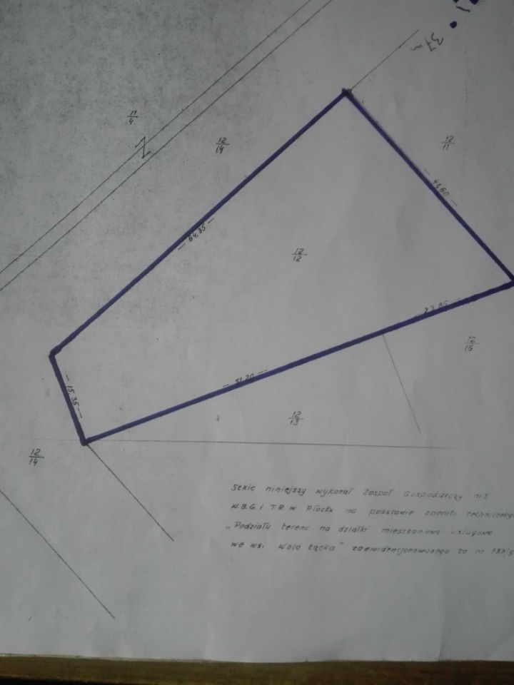 Działka inwestycyjna Wola Łącka