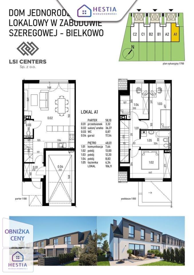 dom szeregowy, 4 pokoje Kobylanka, os. Zalesie. Zdjęcie 7