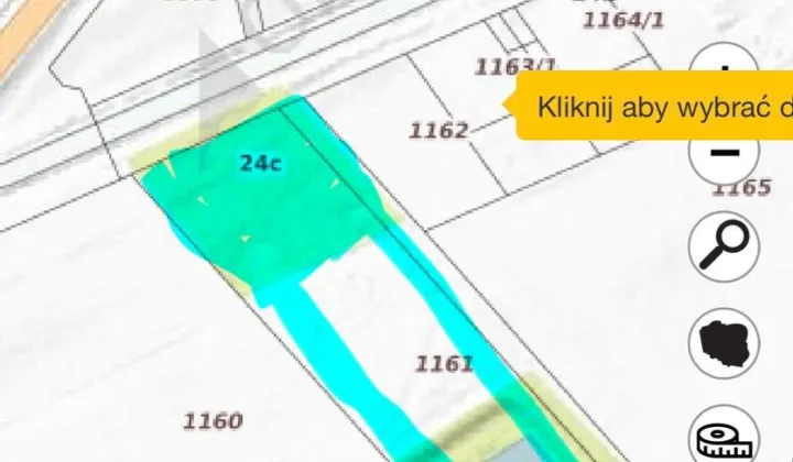 Działka inwestycyjna Granica