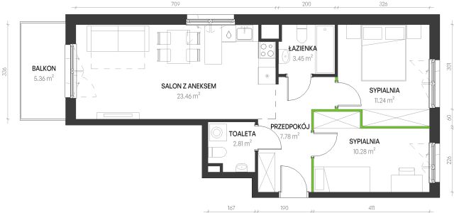 Mieszkanie 3-pokojowe Wrocław Maślice, ul. Augustowska. Zdjęcie 6