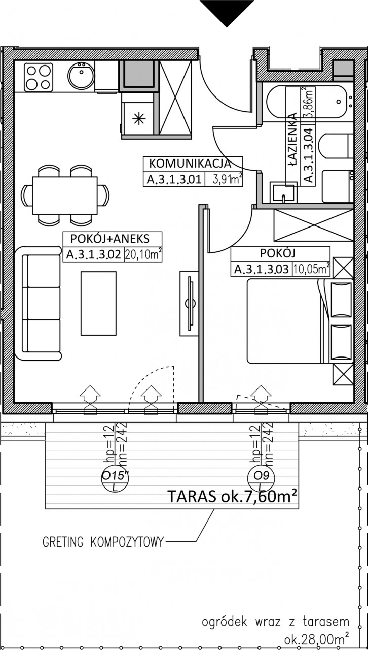 Mieszkanie 2-pokojowe Gdańsk Oliwa, ul. Opacka. Zdjęcie 6