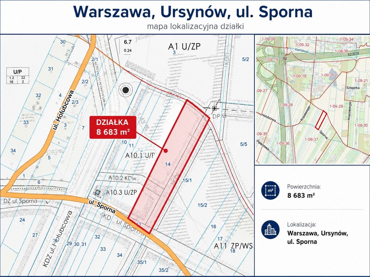 Działka inwestycyjna Warszawa Ursynów, ul. Sporna. Zdjęcie 2