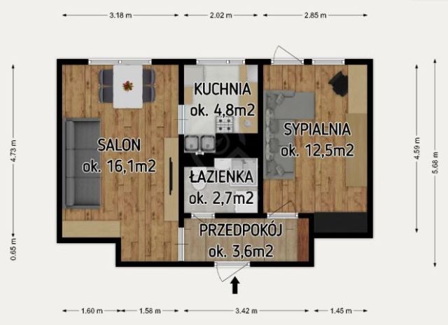 Mieszkanie 2-pokojowe Legnica, ul. Koziorożca. Zdjęcie 12