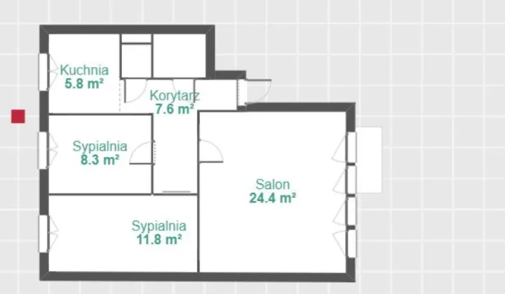 Mieszkanie 3-pokojowe Zgierz Krzywie, ul. Kamienna