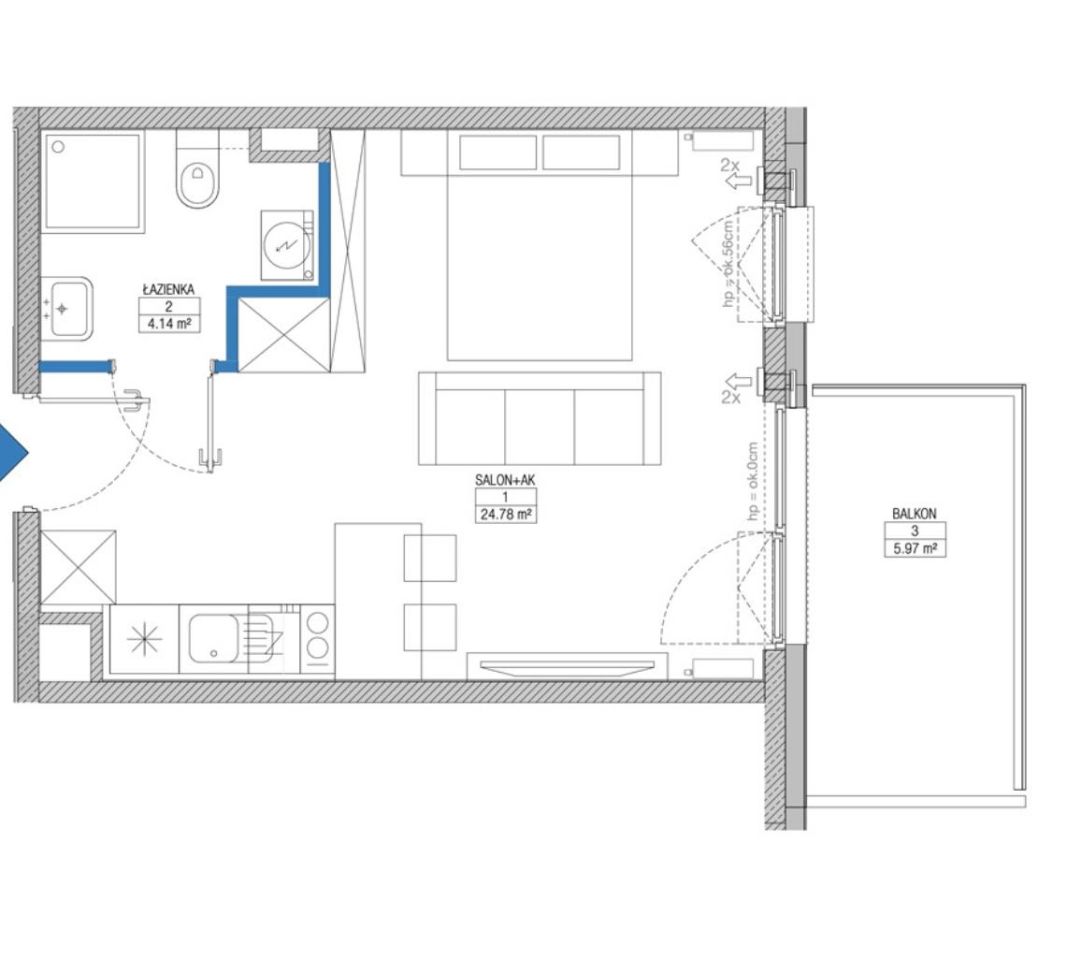 Mieszkanie 2-pokojowe Warszawa Mokotów, ul. Marzycieli. Zdjęcie 13