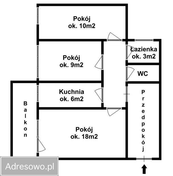 Mieszkanie 3-pokojowe Wrocław Stare Miasto, ul. Stefana Czarnieckiego. Zdjęcie 9