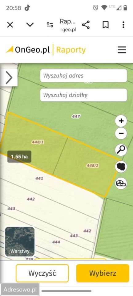 Działka leśna Mielcuchy. Zdjęcie 2