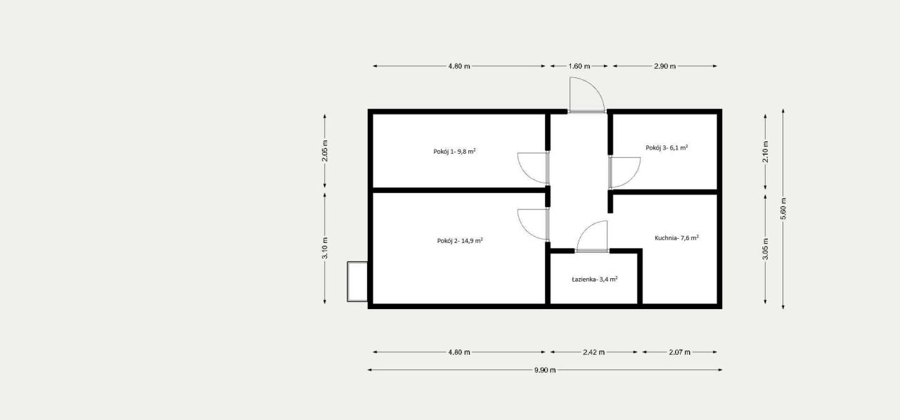 Mieszkanie 3-pokojowe Słupsk, ul. Ksawerego Dunikowskiego. Zdjęcie 3