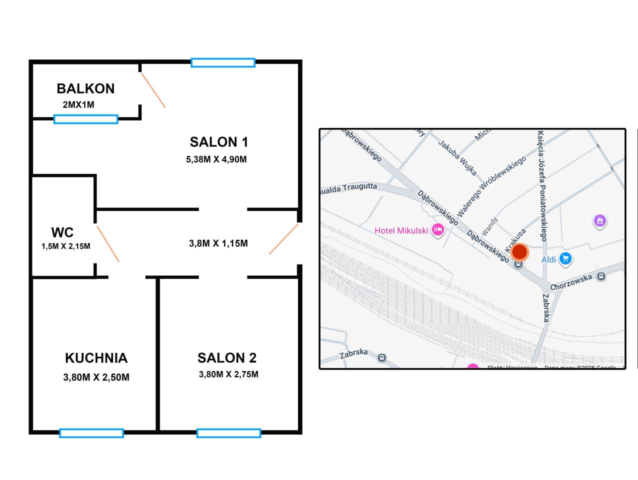 Mieszkanie 2-pokojowe Gliwice Zatorze, ul. Jarosława Dąbrowskiego. Zdjęcie 7