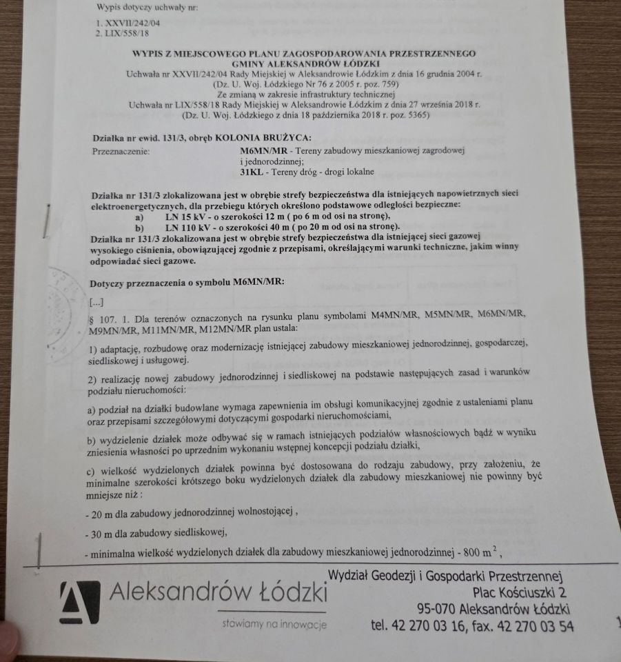 Działka budowlana Kolonia Brużyca, ul. Grzegorza Ciechowskiego. Zdjęcie 8