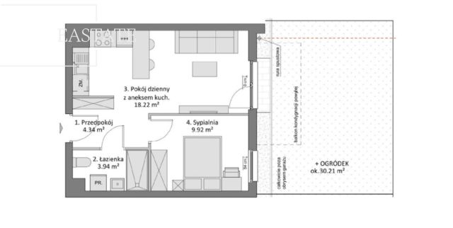 Mieszkanie 2-pokojowe Gdańsk Łostowice, ul. Pastelowa. Zdjęcie 10