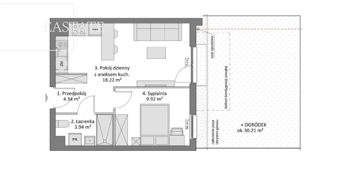 Mieszkanie 2-pokojowe Gdańsk Łostowice, ul. Pastelowa. Zdjęcie 10