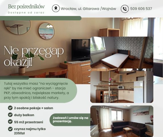 Mieszkanie 3-pokojowe Wrocław Wojnów, ul. Gitarowa. Zdjęcie 1