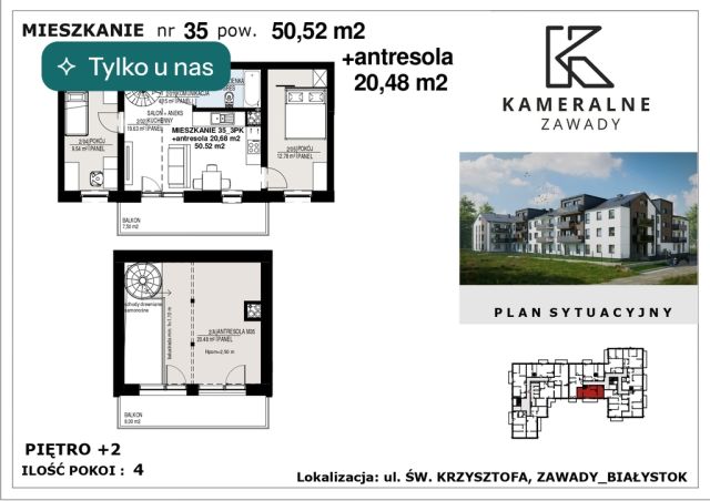 Mieszkanie 4-pokojowe Białystok Zawady, ul. św. Krzysztofa. Zdjęcie 1