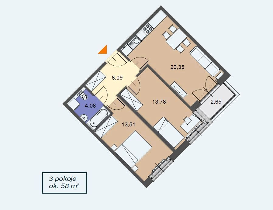 Mieszkanie 3-pokojowe Kraków Grzegórzki, ul. płk. Francesco Nullo. Zdjęcie 19