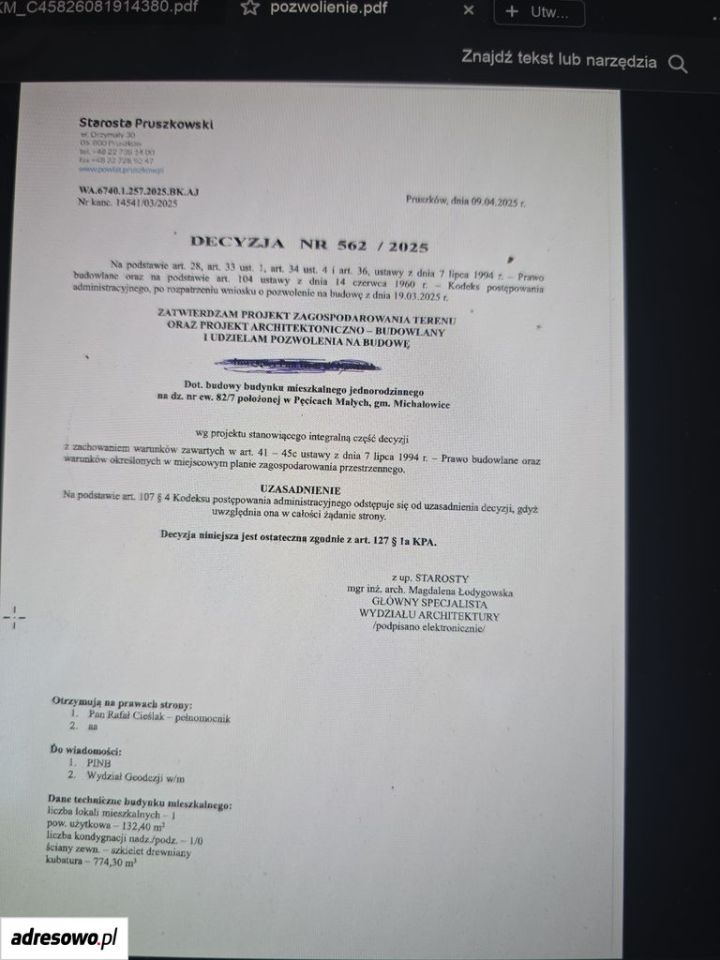 Działka budowlana Pęcice Małe, ul. Leśna. Zdjęcie 10