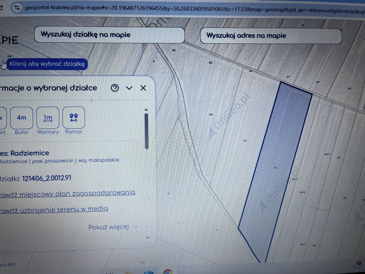 Działka rolna Radziemice