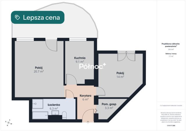 Mieszkanie 2-pokojowe Wrocław Ołtaszyn, ul. Parafialna. Zdjęcie 8