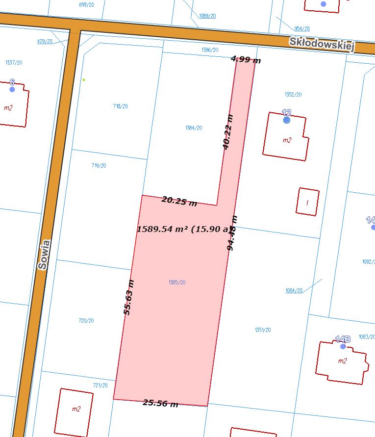 Działka budowlana Orzesze Zawada, ul. Skłodowskiej