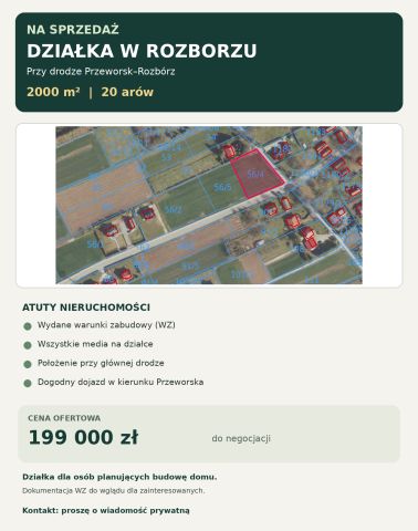 Działka rolno-budowlana Rozbórz. Zdjęcie 1