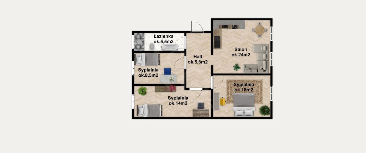 Mieszkanie 4-pokojowe Wrocław Krzyki, al. gen. Józefa Hallera. Zdjęcie 15