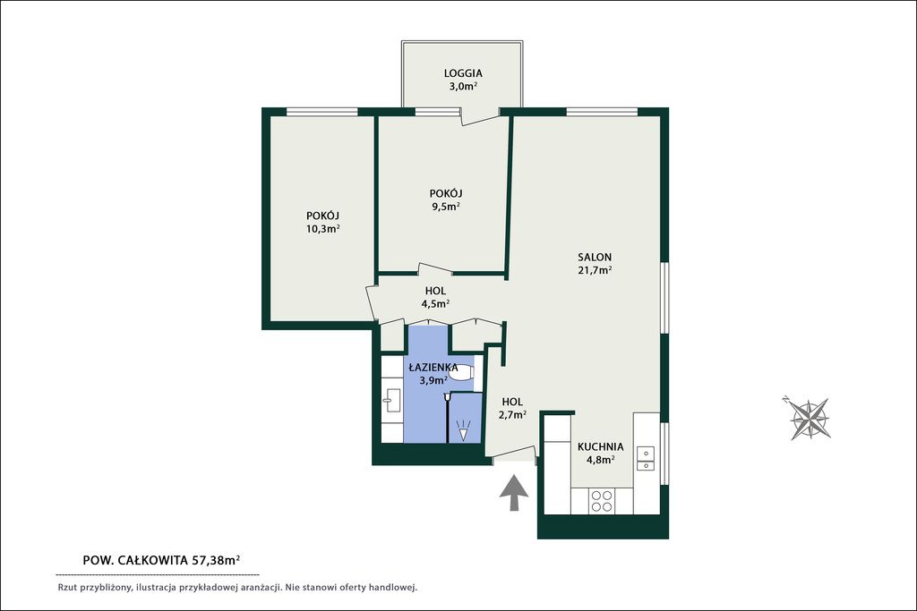 Mieszkanie 3-pokojowe Radzymin, ul. Juliusza Słowackiego. Zdjęcie 6
