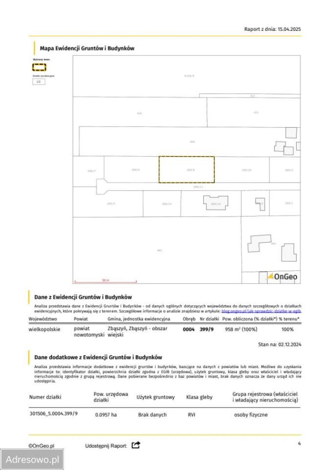 Działka budowlana Nądnia. Zdjęcie 4