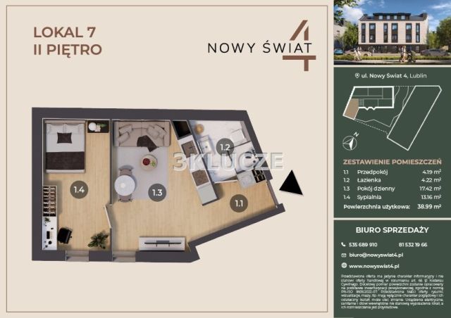 Mieszkanie 2-pokojowe Lublin Śródmieście. Zdjęcie 1