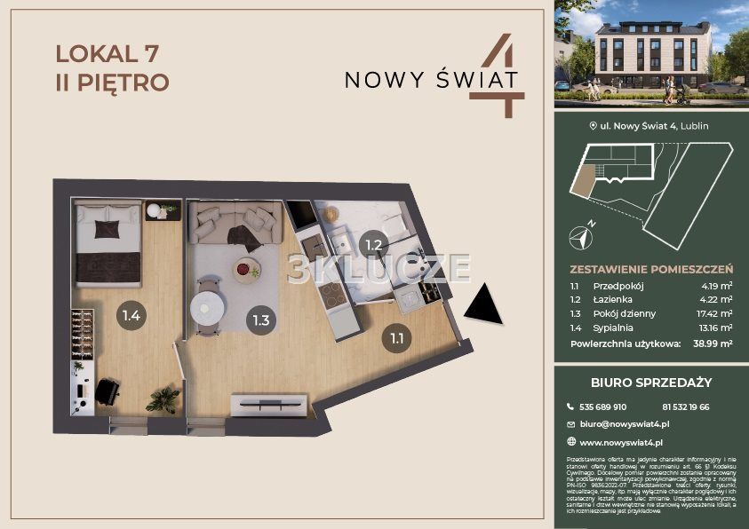 Mieszkanie 2-pokojowe Lublin Śródmieście. Zdjęcie 1