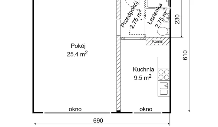 Mieszkanie 1-pokojowe Puławy, ul. Franciszka Karpińskiego