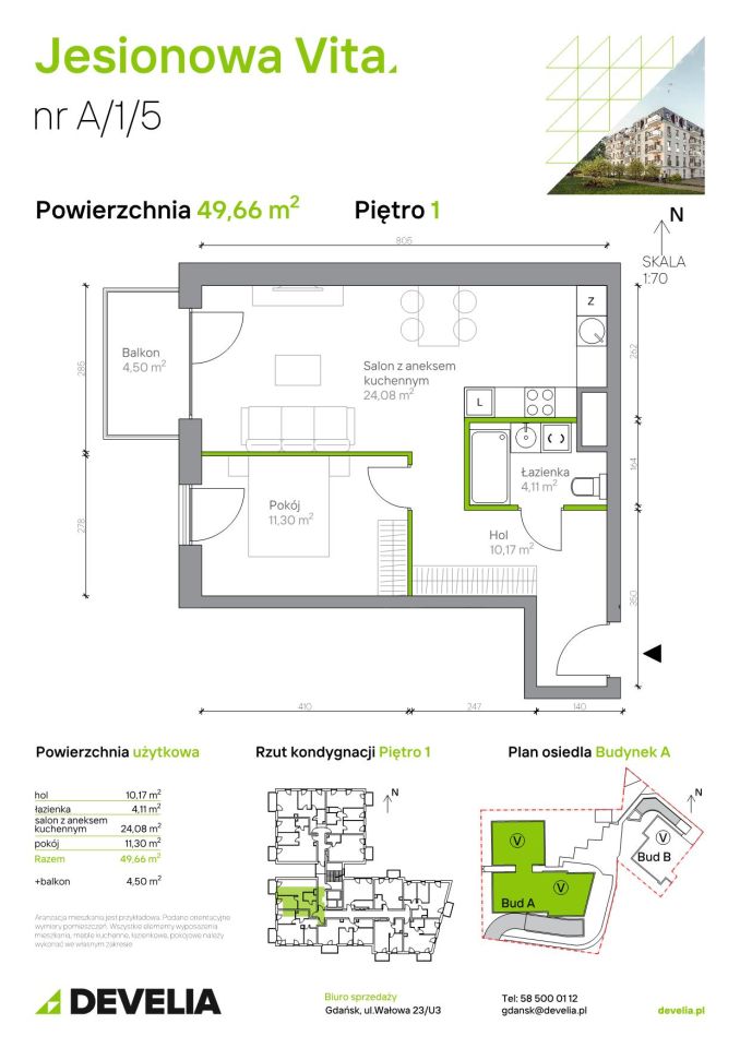 Mieszkanie 2-pokojowe Gdańsk Wrzeszcz, ul. Jesionowa. Zdjęcie 6