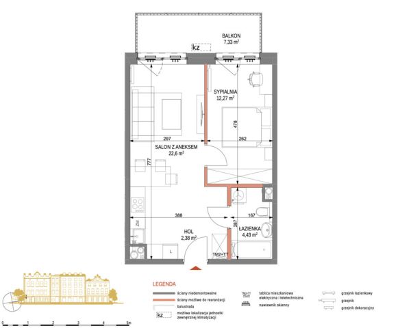 Mieszkanie 2-pokojowe Kraków Zabłocie, ul. Zabłocie. Zdjęcie 2