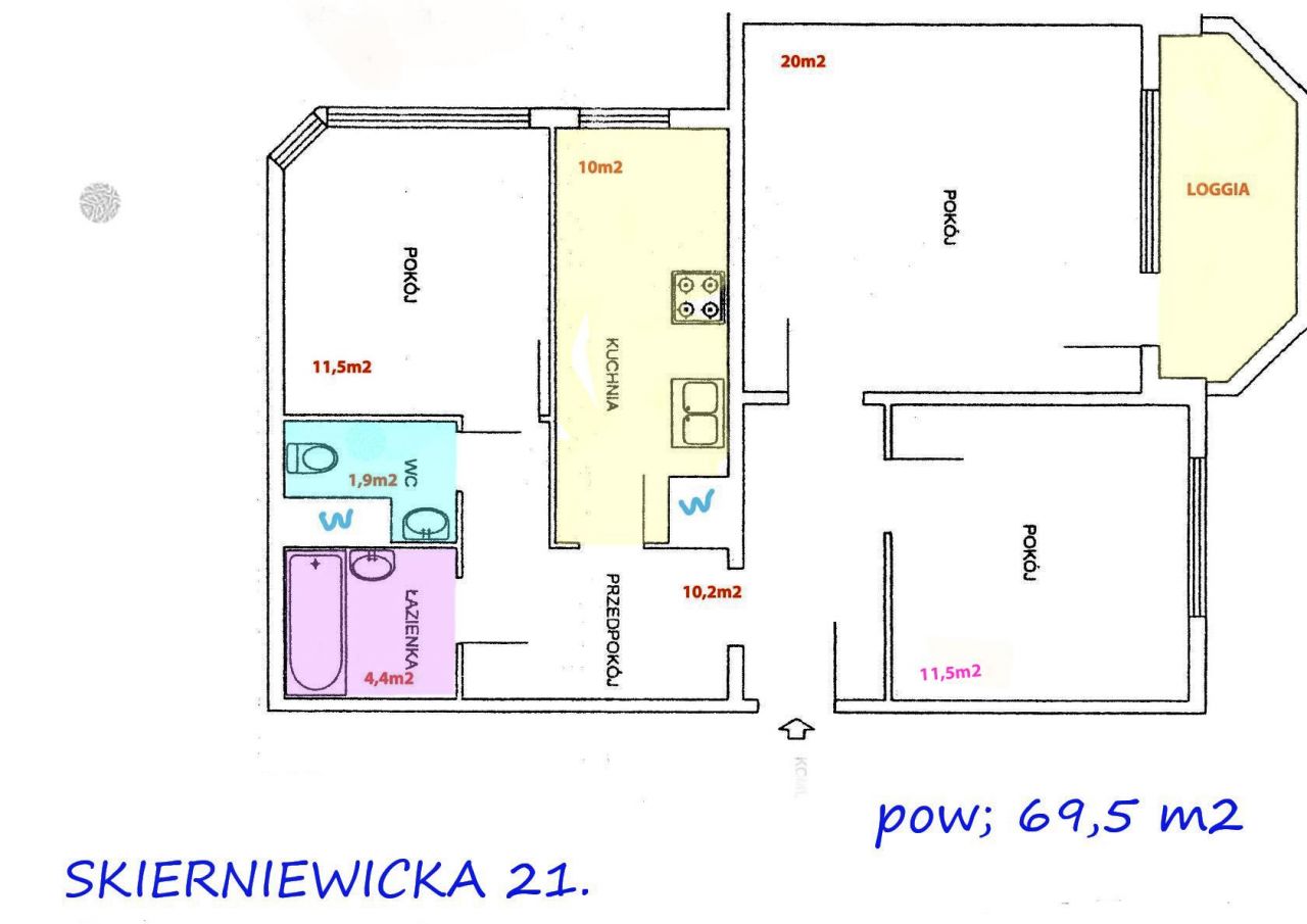 Mieszkanie 3-pokojowe Warszawa Wola, ul. Skierniewicka